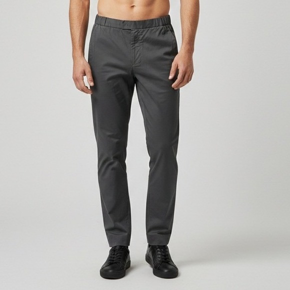 L'Estrange London Trouser Charcoal Grey Organic Cotton Stretch Pants Mens Size M